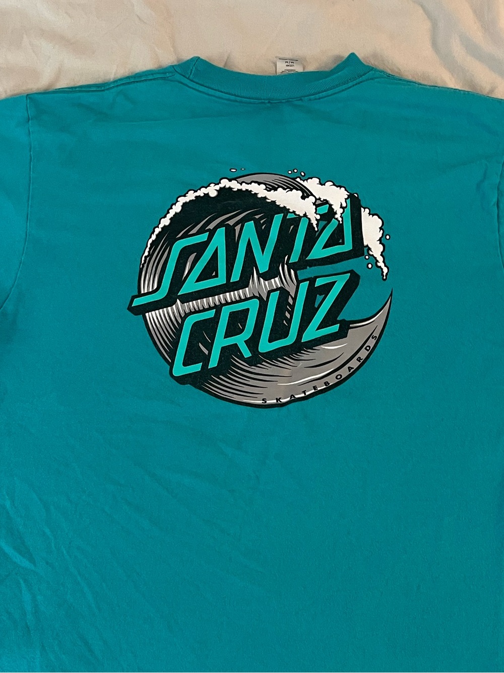 Vintage Santa Cruz T-Shirt Mens M Wave Logo Skateboard Graphic Back Print Logan